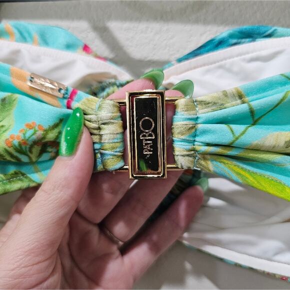 PatBO Tropicalia Bandeau Bikini Top in Island Blue - Picture 5 of 10